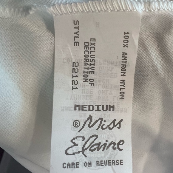 Vintage Miss Elaine Bridal White Sheer Silky Nylon Nightgown Lingerie Medium - Picture 8 of 8